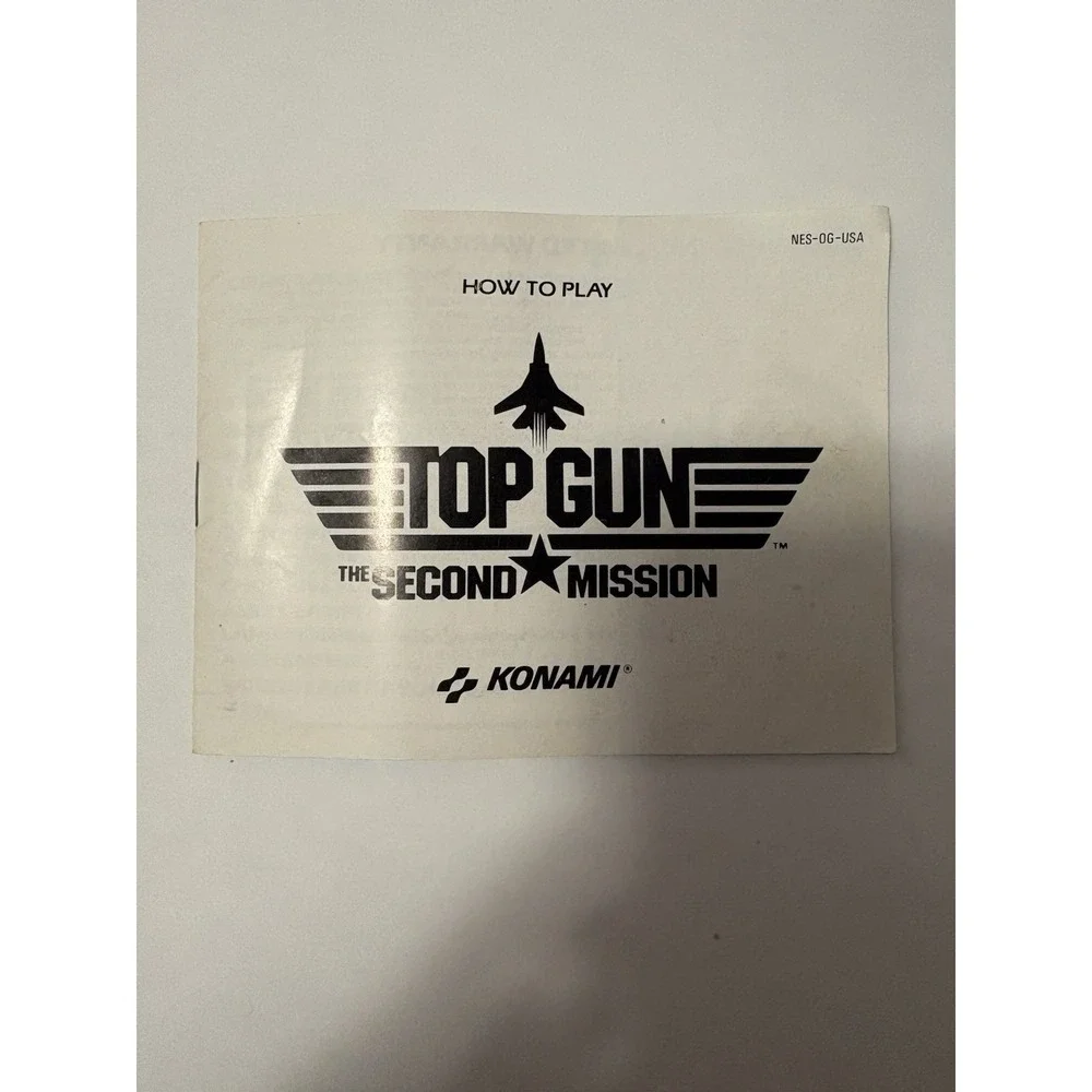 Nintendo NES Top Gun The Second Mission Konami Multiplayer Manual NTSC